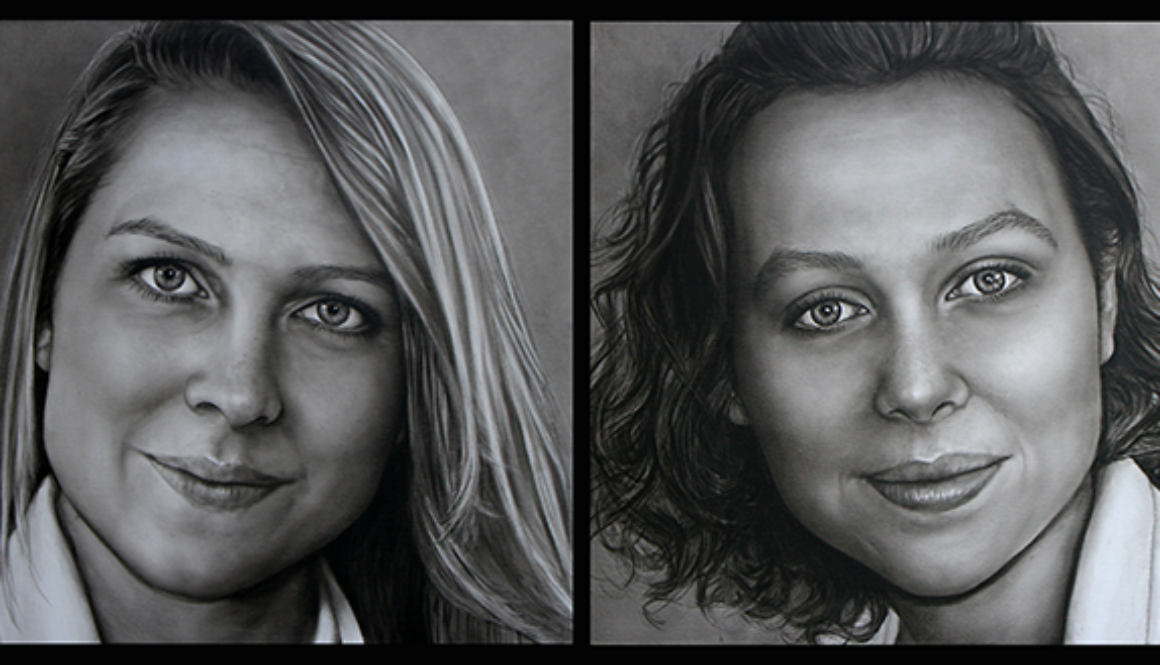 Olieverfportretten van de zusjes Danique en Mayra