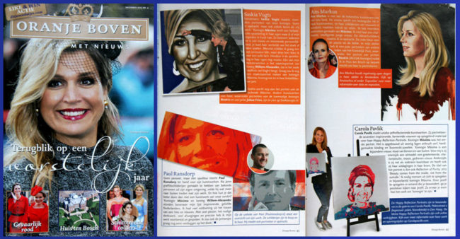 Artikel over portretten van leden van het koninklijk huis in Oranje Boven magazine