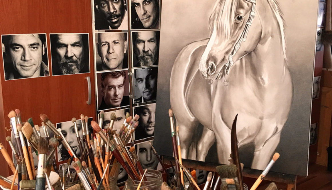 Opzet portret paard door Saskia Vugts