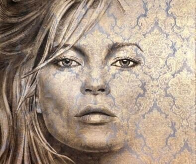 Kate Moss op brokaat